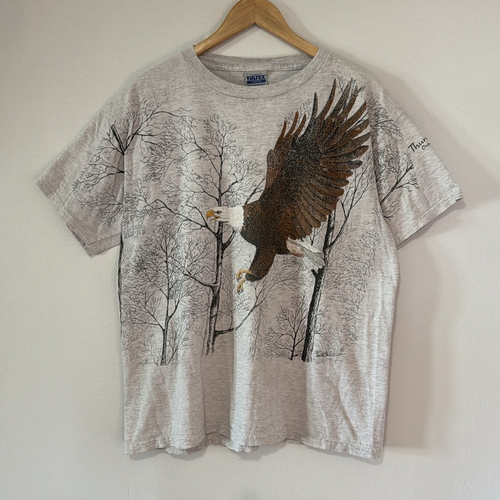 Vintage Eagle Wildlife T-Shirt / AOP / Large / 90s / Thunder Bay Ontario